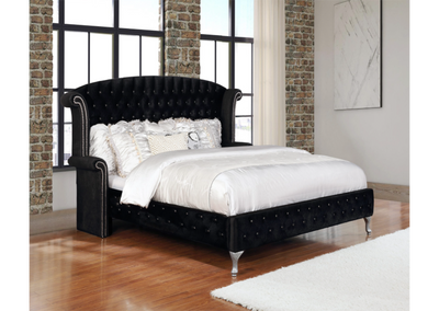 Deanna Queen Tufted Upholstered Bed Black