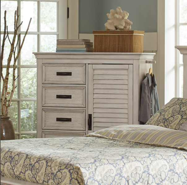 Franco Queen Panel Bed Antique White.
