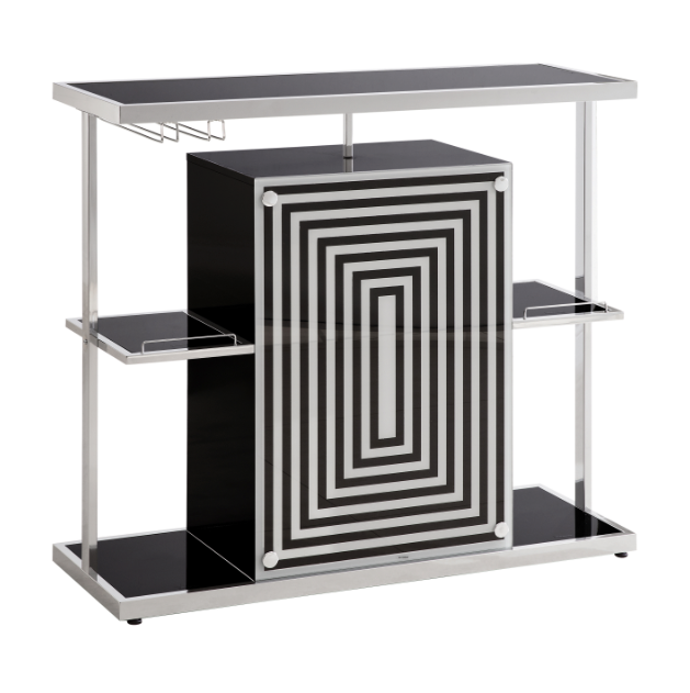 Bar Unit Glossy Black And White. 2-Tier