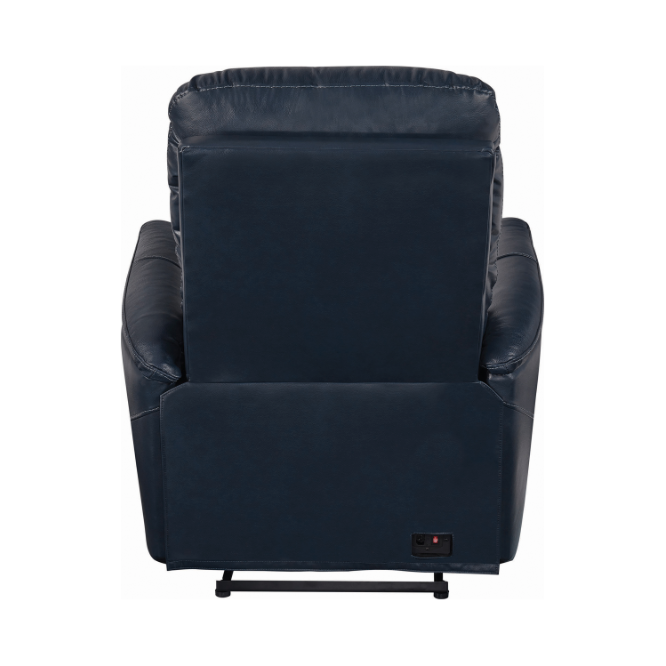 Upholstered Cushion Back Power^3 Recliner Blue