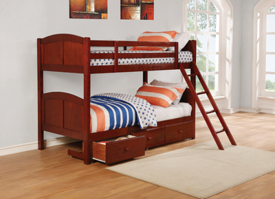Parker Twin Over Twin Panel Bunk Bed Chestnut