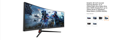 Sceptre 30-inch Curved Gaming Monitor 21:9 2560x1080 Ultra Wide Ultra Slim HDMI DisplayPort up to 200Hz Build-in Speakers, Metal Black (C305B-200UN)