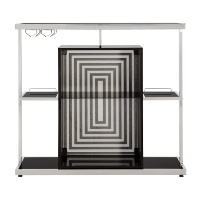 Bar Unit Glossy Black And White. 2-Tier