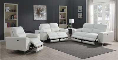 Largo 3-Piece Upholstered Power Living Room Set White