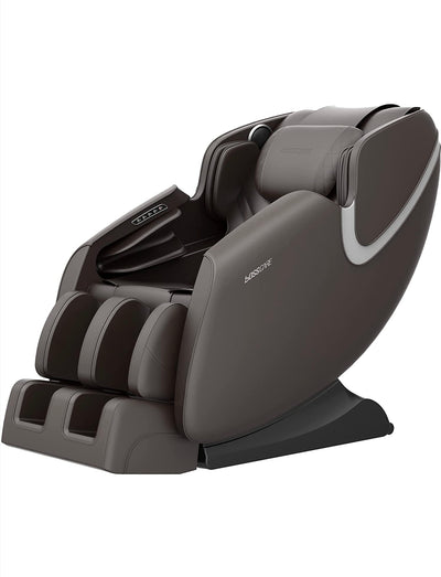 Full Body Electric Zero Gravity Shiatsu Massage Chair with Bluetooth Heating and Foot Roller for Home and Office(Brown)