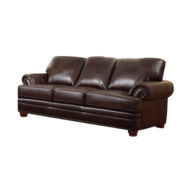 Colton Rolled Arm Upholstered Sofa Brown