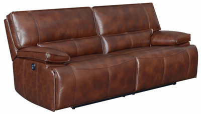 Southwick 3-Piece Pillow Top Arm Power Living Room Set Saddle Brown