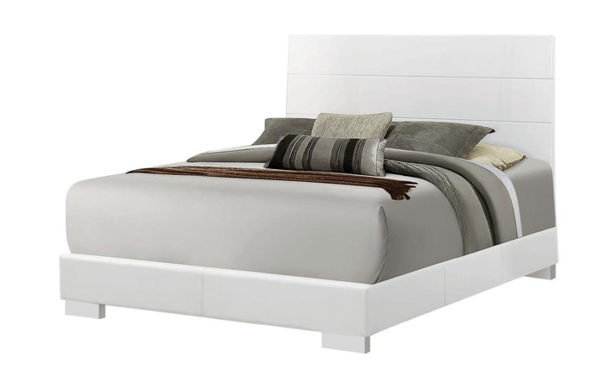 Felicity Queen Panel Bed Glossy White. 4 PC SET