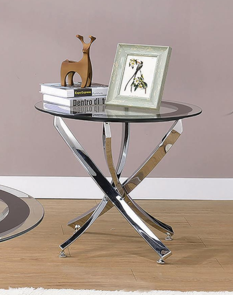 Glass Top Coffee Table Chrome And Black