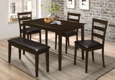 Dining Set With Bench Cappuccino And Dark Brown. 5 PC SET