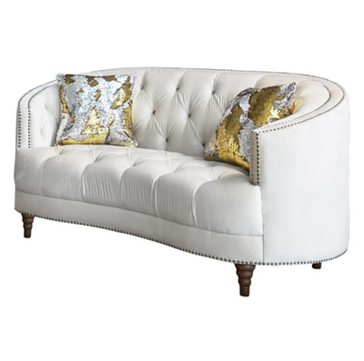 Avonlea 3-Piece Upholstered Sloped Arm Living Room Set Off White