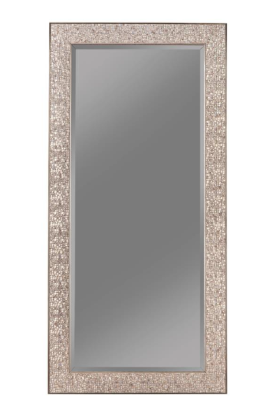 Rectangular Floor Mirror Silver Sparkle