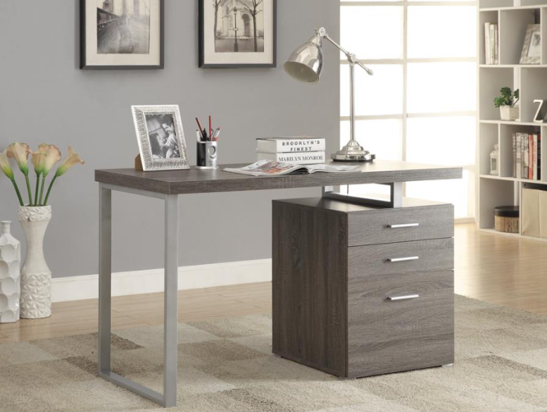 Drawer Brennan Office Desk Weathered Grey