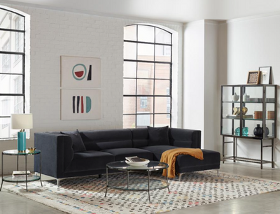 Update your living space with this modern two piece sectional