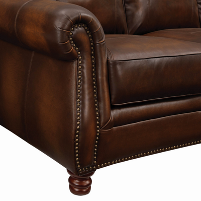 Montbrook Rolled Arm Sofa Hand Rubbed Brown