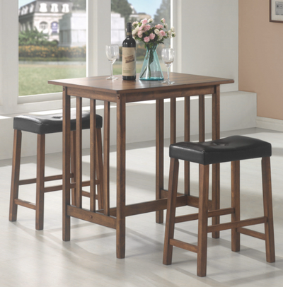 Counter Height Set Nut Brown. 3-Piece
