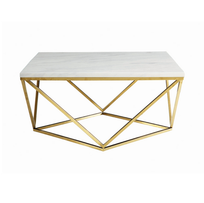Square Coffee Table White And Gold
