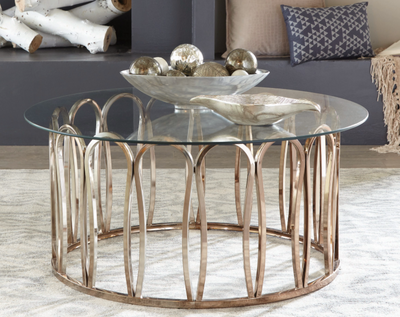 Round Coffee Table Chocolate Chrome And Clear