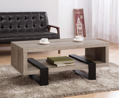 Coffee Table With Shelf Grey Driftwood