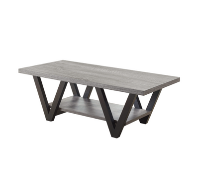 Higgins V-Shaped Coffee Table Black And Antique Grey