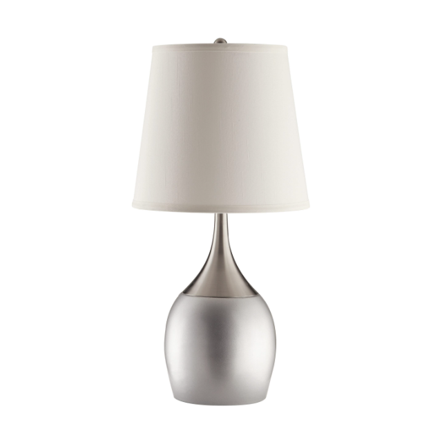 Empire Shade Table Lamps Silver And Chrome (Set Of 2)