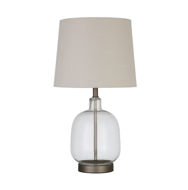 Empire Table Lamp Beige And Clear. 2 PC SET