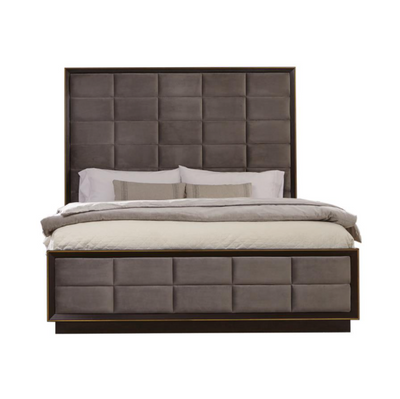 Durango California King Upholstered Bed Smoked Peppercorn And Grey