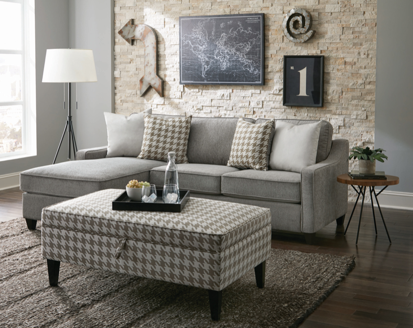 McLoughlin Upholstered Sectional Charcoal