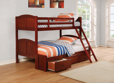 Parker Twin Over Twin Panel Bunk Bed Chestnut