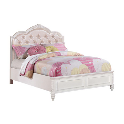 Caroline Full Upholstered Panel Bed Pink And White