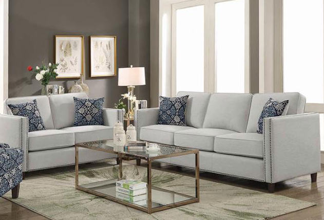 Coltrane Upholstered Sofa With Nailhead Trim Putty