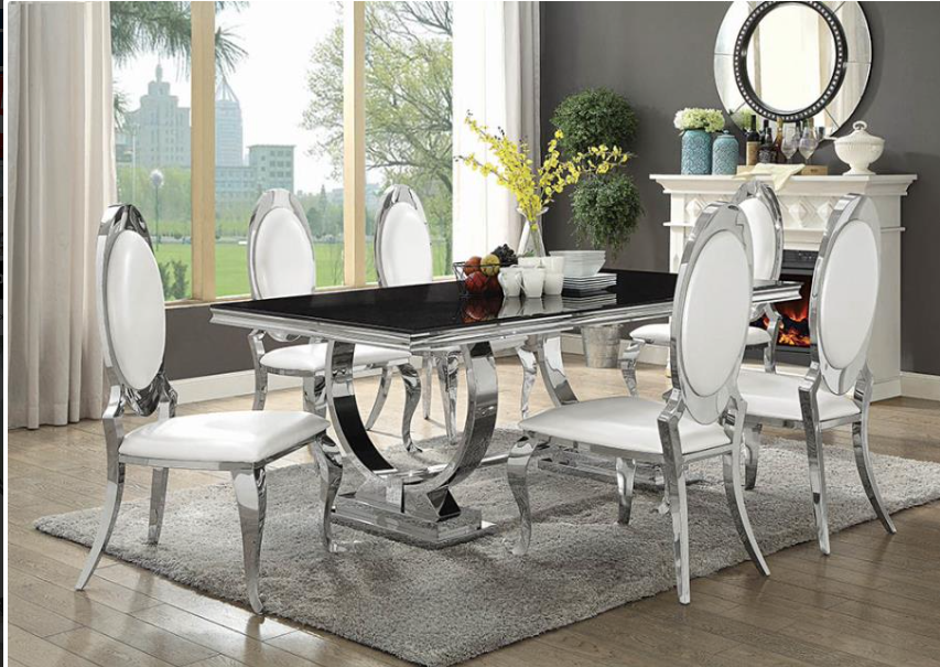 Anchorage Round Dining Table Chrome And Black