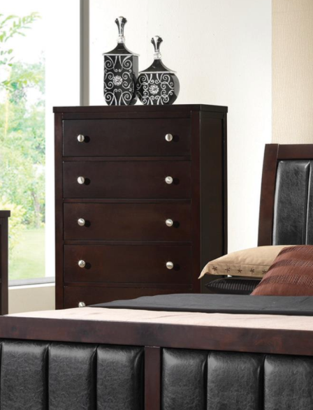 Carlton Queen Upholstered Bed Cappuccino And Black