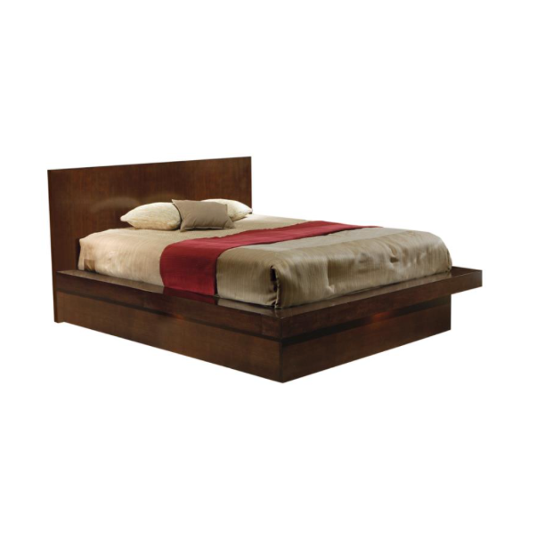 Jessica Queen Platform Bed With Rail Seating Cappuccino