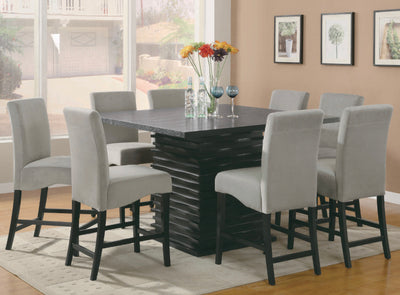 Stanton Square Counter Dining Set Black and Grey. 5 PC Set