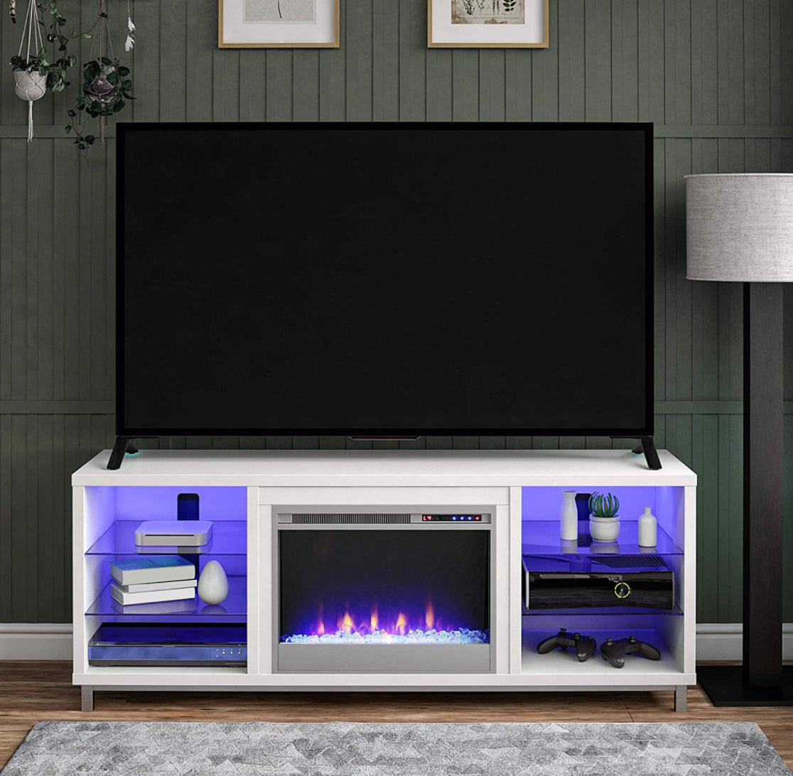 Hetton TV Stand for TVs up to 70" with Electric Fireplace Included